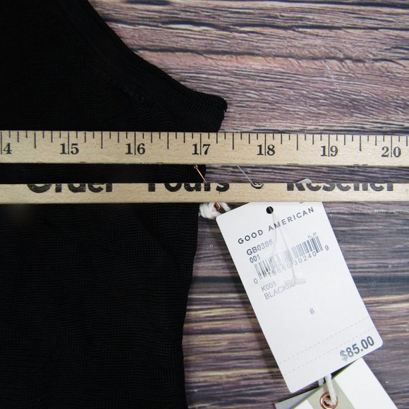 Good American NEW NWT 3XL Size 6 Black Extreme Sheer Bodysuit Sleeveless Thong - Picture 4 of 7